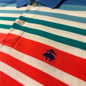 Brooks Brothers Striped Polo Shirt - Blue, Green, Coral